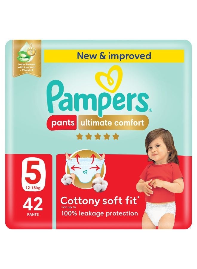 pampers Ultimate Comfort Size 5 Pants Diapers 12-18 Kg 42 Count